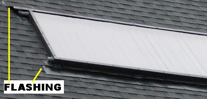 Solar Panel with flashing to enable roof shingle maintenance and replacement without disturbing the solar panel